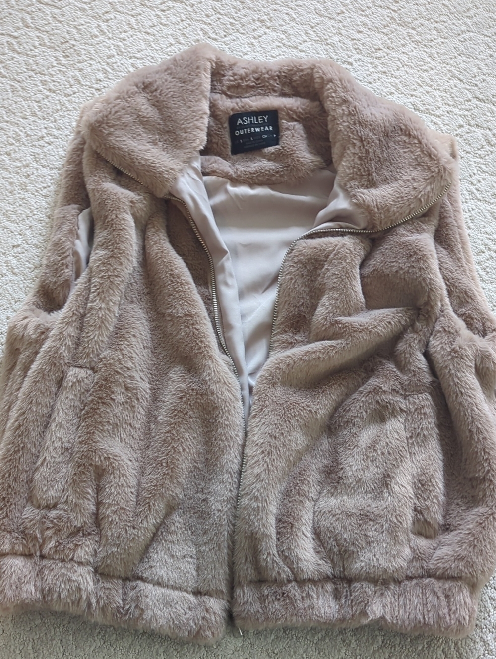 Ashley By 26 International Plush Taupe Teddy Jacket